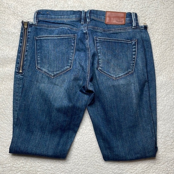 Madewell Skinny Skinny Ankle Jeans Zipper Dark Wash Bottom Size 24 x 28 - Picture 8 of 11